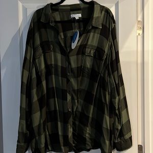 Boutique boyfriend plaid shirt 4x brand new
